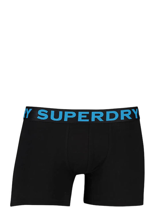 Superdry Boxeri pentru bărbați Negre 3Pachet