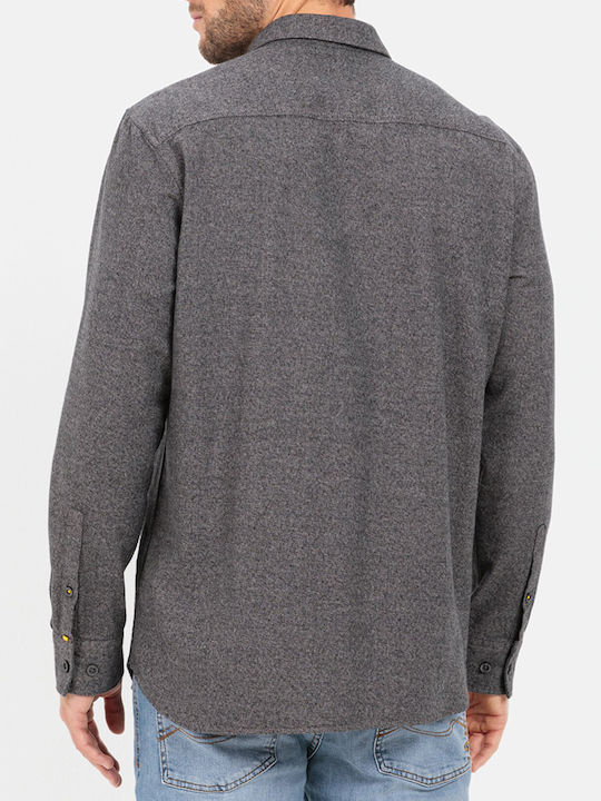 Long-sleeved Flannel Shirt Gray