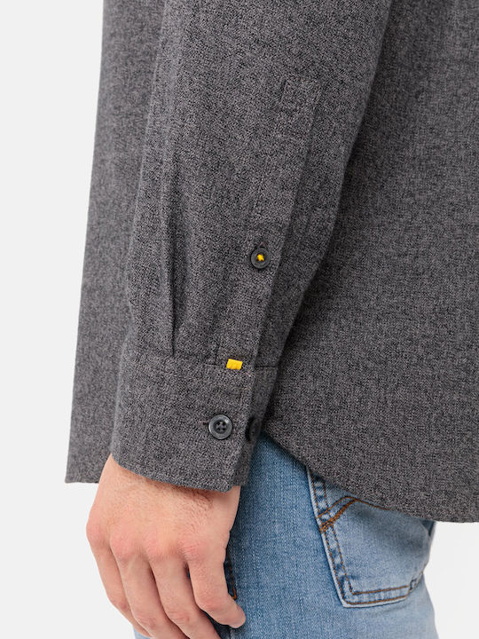 Long-sleeved Flannel Shirt Gray