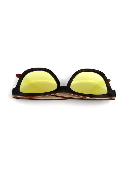 Legend Accessories Sunglasses with Beige Wooden Frame and Black Polarized Lens LGD-WS-517