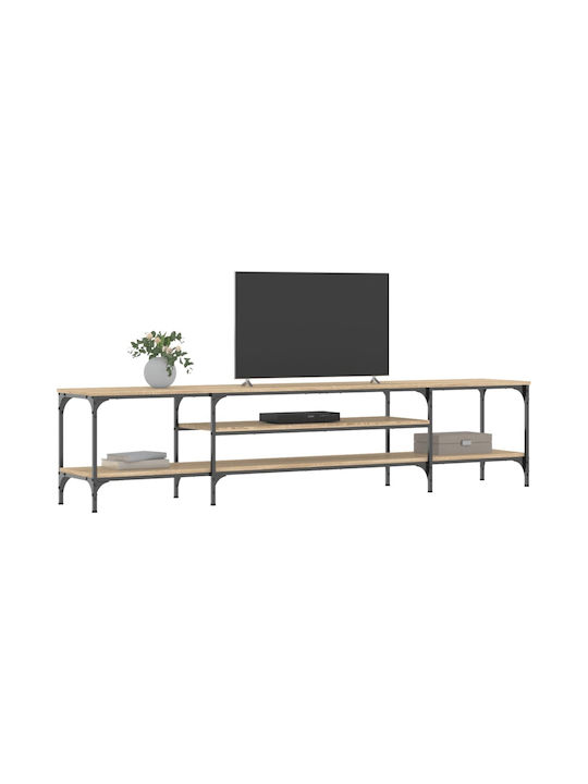 Stand TV Din Metală și Lemn De Stejar L201xA35xÎ45cm