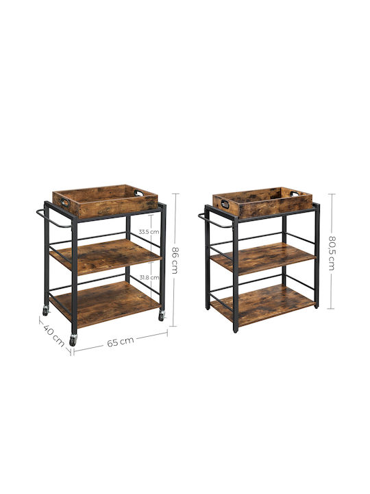 Songmics Tischspiel Holzregal 65x40x86cm Braune