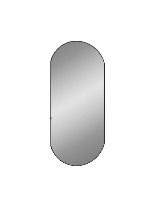 vidaXL Wall Mirror Oval with Black Glass Frame 1pcs