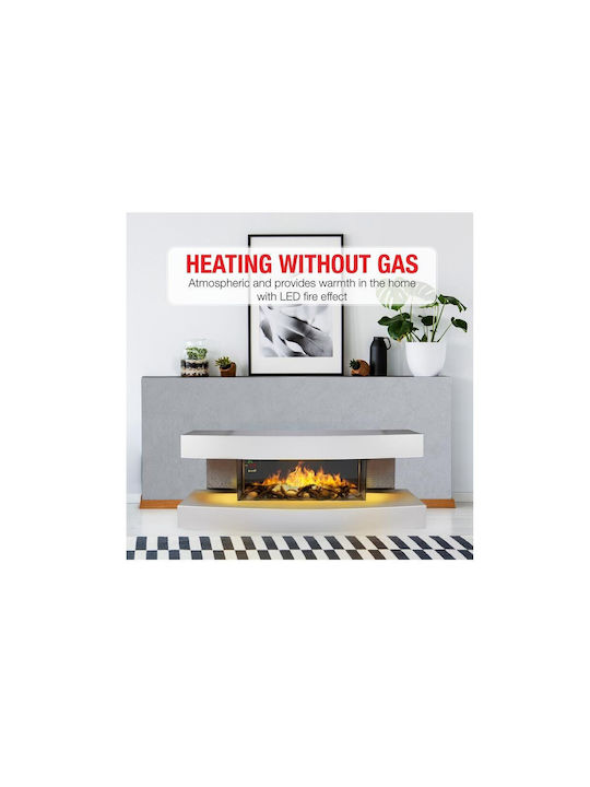 Classic Fire Montreal Boden Elektrischer Kamin 2000W 119.8x30cm Weiß