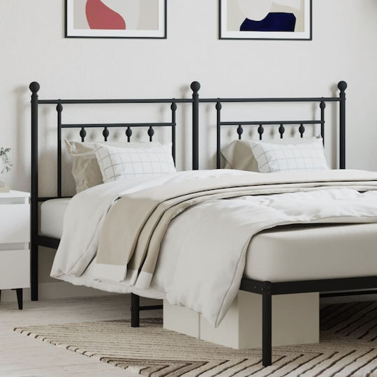 vidaXL Metal Bed Headboard Black 160cm