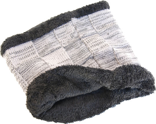 Set with Beanie Fleece Knitted in Gray color