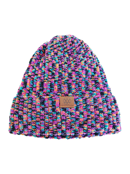 Unisex Set with Beanie Fleece - Polar Μωβ-Πολύχρωμο