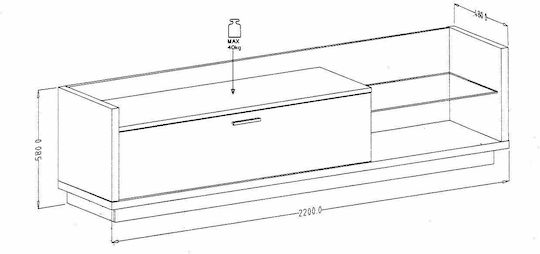 Σύνθετο Σαλονιού Talina Λευκό / Kingstone Oak Μ270xΒ48xΥ175εκ.
