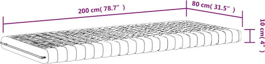 vidaXL Единичен Матрак 80x200x10см