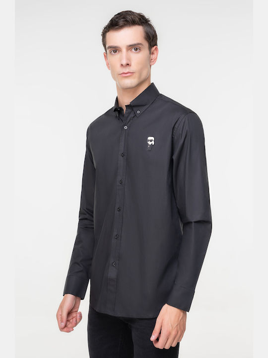 Karl Lagerfeld Men's Shirt Long Sleeve Black