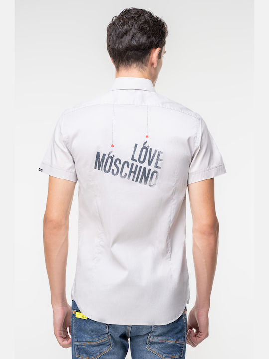 Moschino Herrenhemd Kurzärmelig Gray