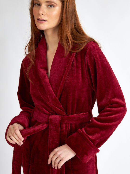 Harmony Winter Women's Robe Burgundy