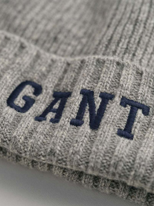 Unisex Set with Beanie Knitted in Gray color
