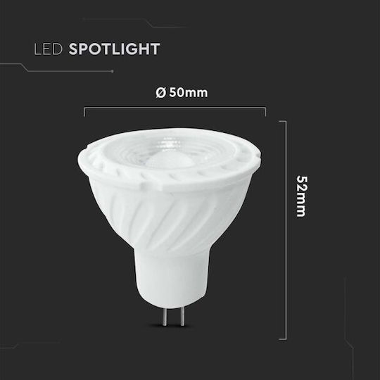 V-TAC Vt-267 LED Bulb 6W for Socket GU5.3 and Shape MR16 Natural White 445lm