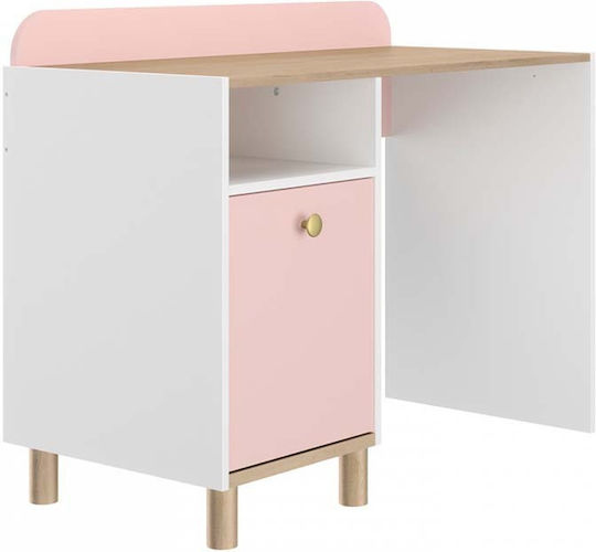 Desk Romy 110x52x86cm White / Pink / Blond Oak