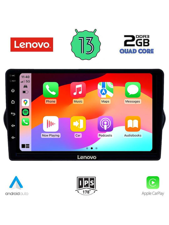 Lenovo Sistem Audio Auto pentru Fiat Magazin online 2015-2018 (Bluetooth/USB/WiFi/GPS/Apple-Carplay/Android-Auto) cu Ecran Tactil 9"