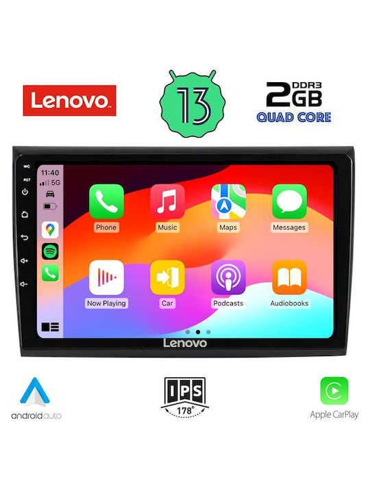 Lenovo Sistem Audio Auto pentru Fiat Felicitări 2007> (Bluetooth/USB/WiFi/GPS/Apple-Carplay/Android-Auto) cu Ecran Tactil 9"