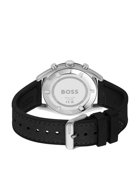 Boss Ανδρικό Ρολόι 44mm Χρονογράφος Μπαταρίας με Μαύρο Υφασμάτινο Λουράκι
