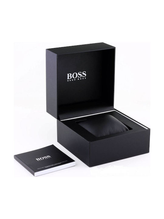 Boss Ανδρικό Ρολόι 44mm Χρονογράφος Μπαταρίας με Μαύρο Υφασμάτινο Λουράκι