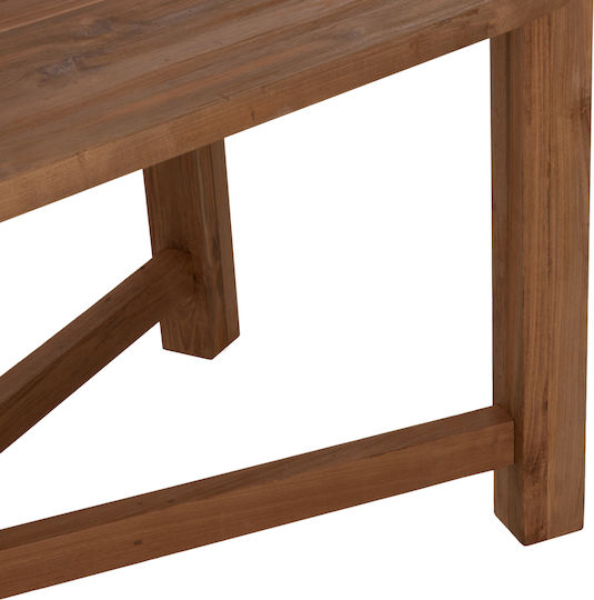 Kutai Ovaler Esszimmer- und Küchentisch aus Massivholz Natürlich 220x100x75cm