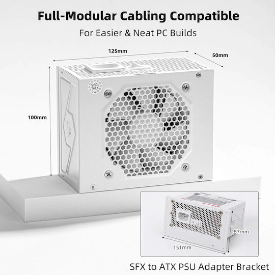 Redragon 750W Λευκό Τροφοδοτικό Υπολογιστή Full Modular 80 Plus Platinum (28.08.0005)