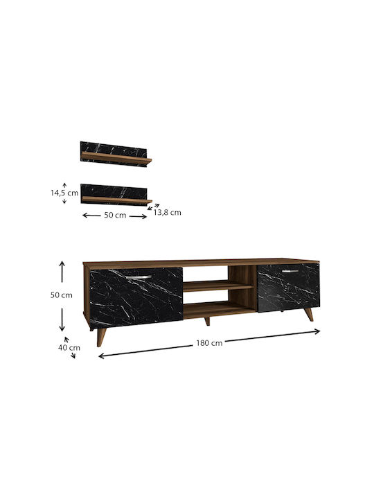 TV Stand Geacles Brown L180xD40xH50cm