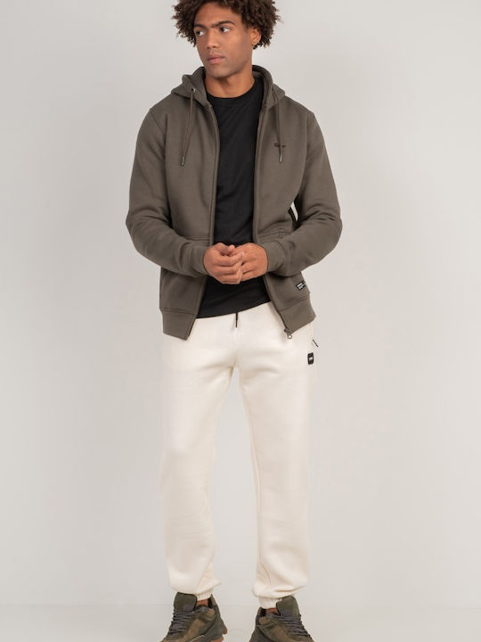 Rebase Men's Sweatshirt Jacket with Hood Khaki