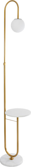 GloboStar Cordelia Floor Lamp H180xW30cm. with Socket for Bulb E27 Gold