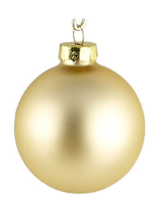 TnS Christmas Glass Ball Ornament Gold 8x8cm