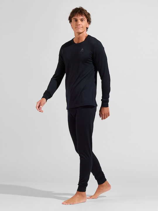 Odlo Natural Warm 200 Herren Thermounterwäsche Langärmliges Hemd Schwarze