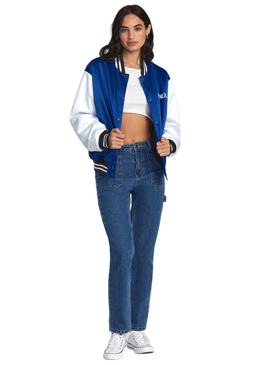 Κοντό Γυναικείο Bomber Jacket Μπλε