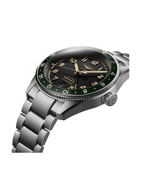 Longines Spirit Zulu Time Ρολόι Μπαταρίας με Μεταλλικό Μπρασελέ