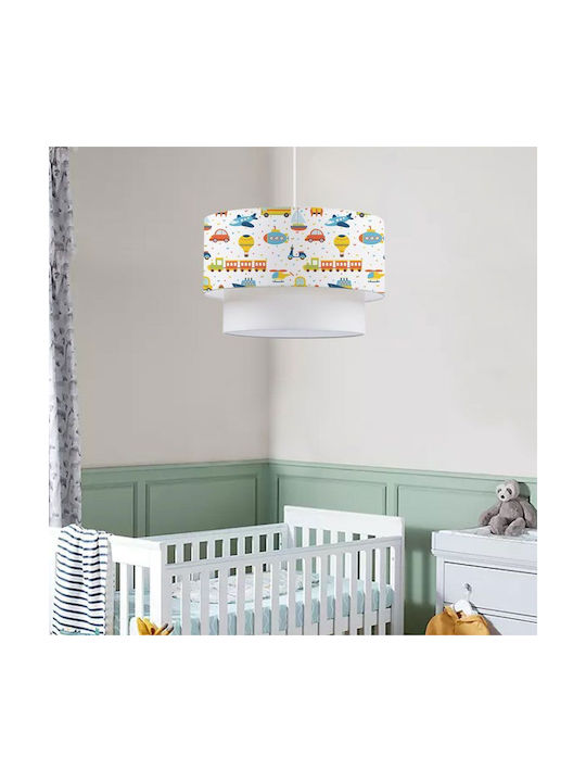 Pakketo Kids Fabric Single Ceiling Light E27 Multicolour 30x20cm