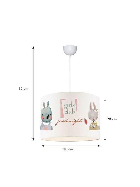 Pakketo Kids Fabric / Plastic Single Ceiling Light E27 Tally Multicolour 30x20cm