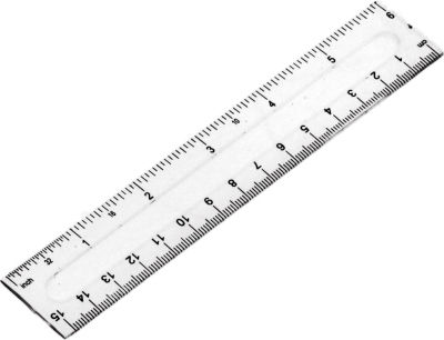 Fiorello Ruler Plastic Transparent 15cm