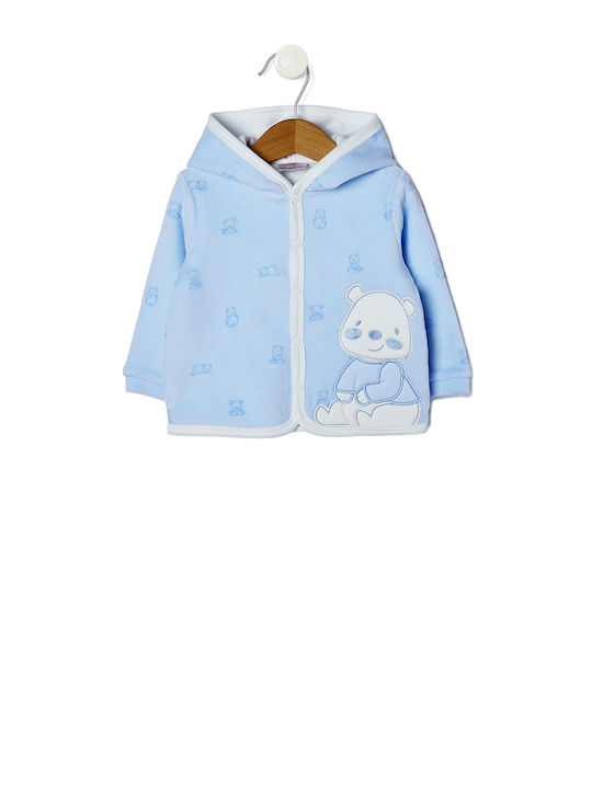 Prenatal Cardigan pentru copii cu glugă Light Blue