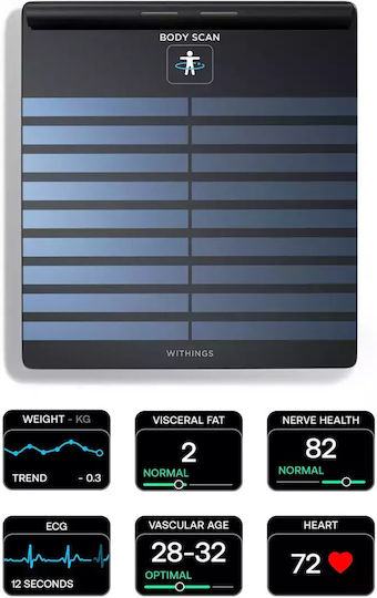 Withings Smart Bathroom Scale with Body Fat Counter Black 13700546707954