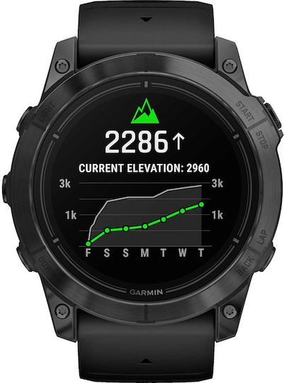 Garmin Epix Pro Stainless Steel 51mm Waterproof Smartwatch with Heart Rate Monitor (Slate Grey with Black Band)
