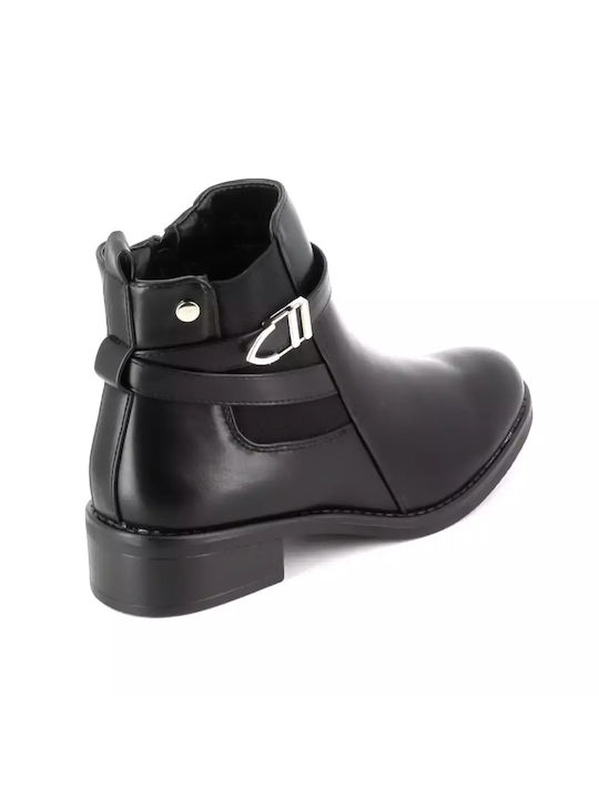 B-Soft Damen Knöchelstiefel mit Pelz Schwarz