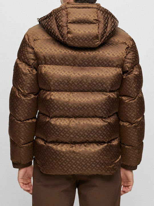 Hugo Boss Herren Winter Jacke Lässig Khaki