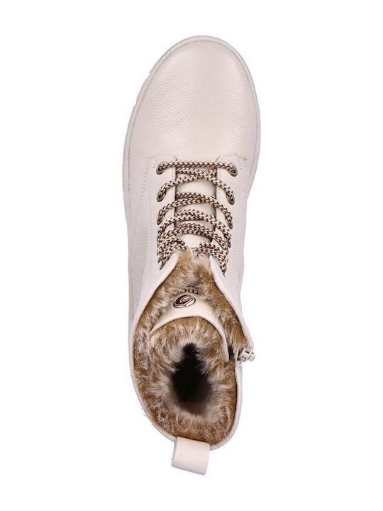 Leder Damen Chelsea Stiefeletten Beige