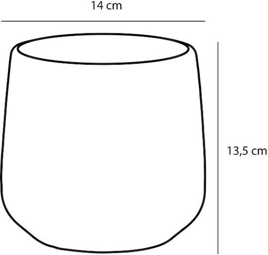 Edelman Übertopf Keramik Braun 14x14x13.5εκ.