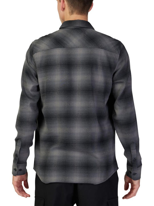 Fox Men's Shirt Long Sleeve Flannel Gray