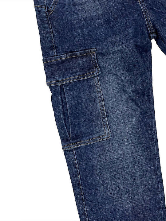 Ustyle Pantaloni de Bărbați din Jean Albastru marin