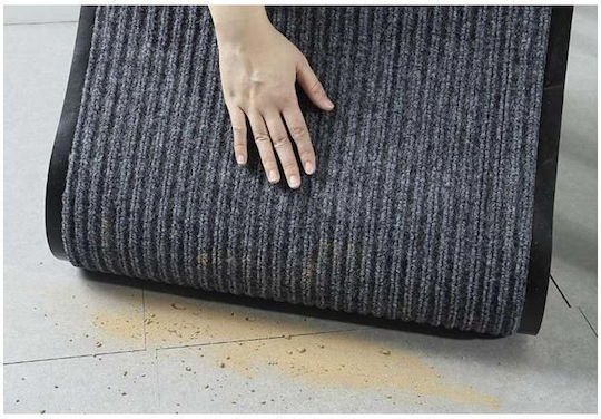 Ruhhy Πατάκι Εισόδου Τσόχα με Αντιολισθητικό Υπόστρωμα Γκρι 60x90εκ.