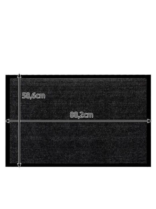 Ruhhy Entrance Mat Straw with Anti-slip Backing Gray 60x90cm