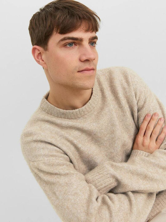 Jack & Jones Men's Long Sleeve Sweater Oatmeal