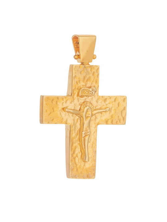 Senzio Belibasakis Men's Gold Cross 14K Double Sided