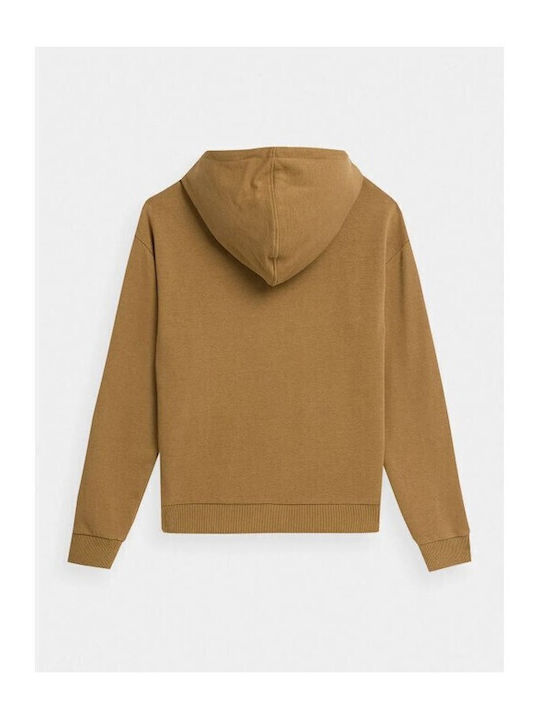 Kids Sweatshirt with Hood and Pockets Brown
