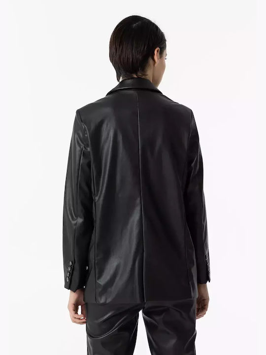 Tiffosi Women's Leather Blazer Black